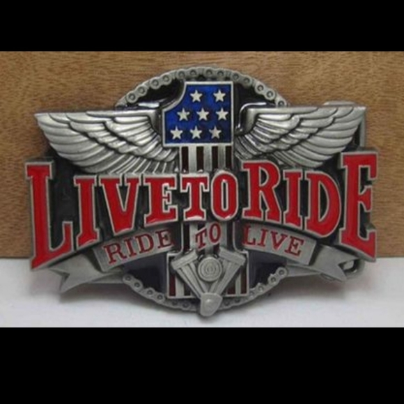New Live To Ride Ride To Live biker belt buckle - Picture 2 of 6